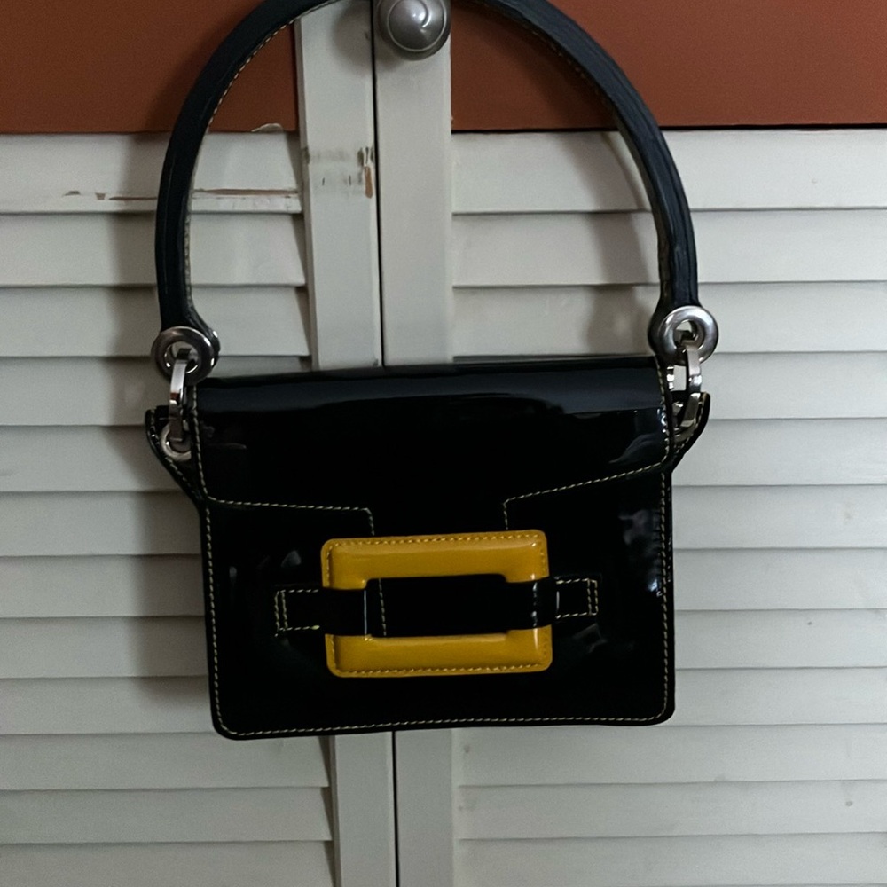 Robert Clergerie handbag. Black patent vernis!Comes from a non smoking home.